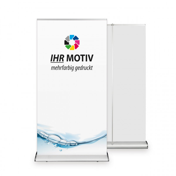 RollUp Banner 100 x 200 cm Exklusiv PVC inkl. Druck, Komplettsystem