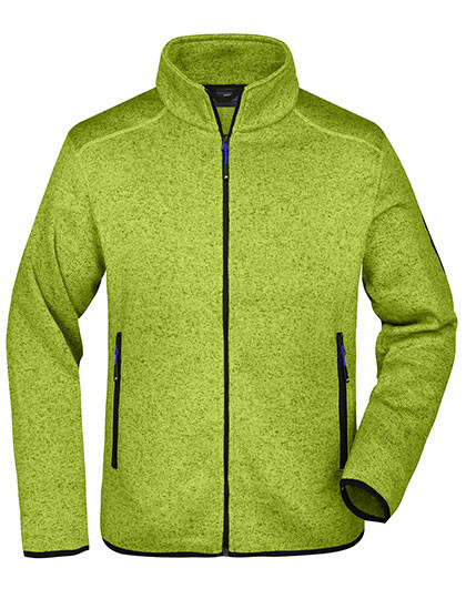Men's Knitted Fleece Jacket individuell bestickt Kiwi Melange