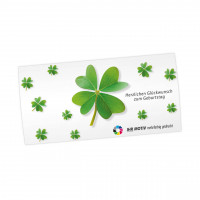 Geburtstags-Maxi-Postkarte, Motiv Kleeblätter Geburtstags-Maxi-Postkarte, Motiv Kleeblätter