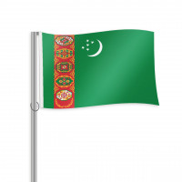 Turkmenistan Fahne im Querformat kaufen Turkmenistan Fahne im Querformat kaufen