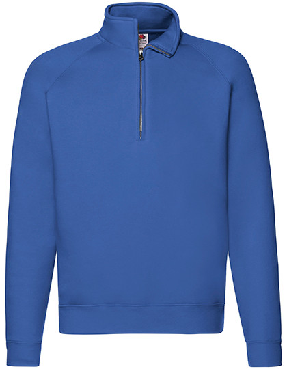 Premium Zip Neck Raglan Sweat individuell bedruckt Royal Blue