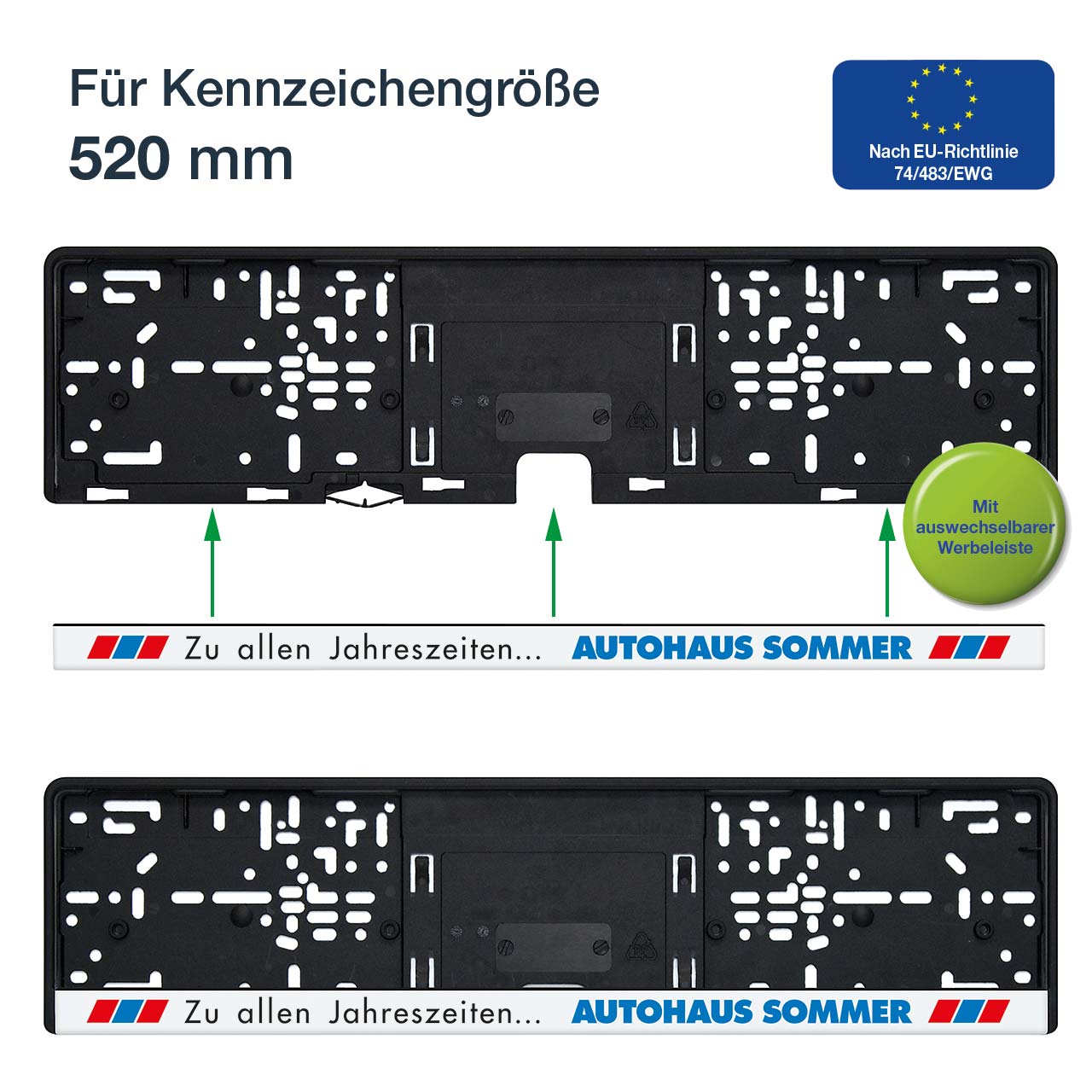 Kennzeichentasche für Kennzeichenhalter und Nummernschilder