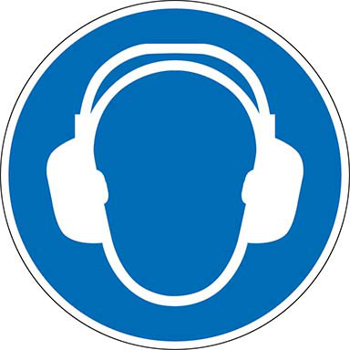 Gebotsschild Gehörschutz benutzen PVC-Folie20 cm